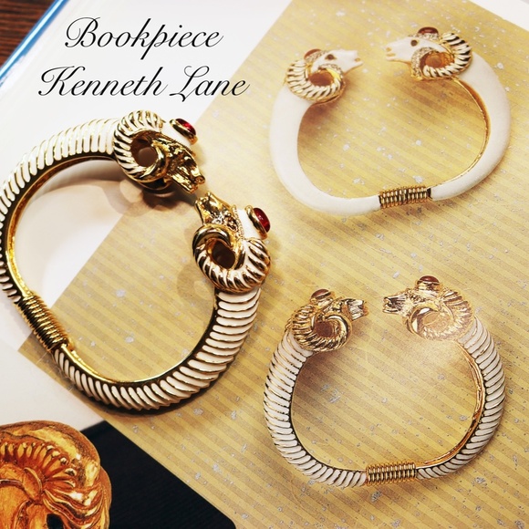 🏆 BOOKPIECE Kenneth Jay Lane Ram's Head Bracelet - Picture 3 of 16